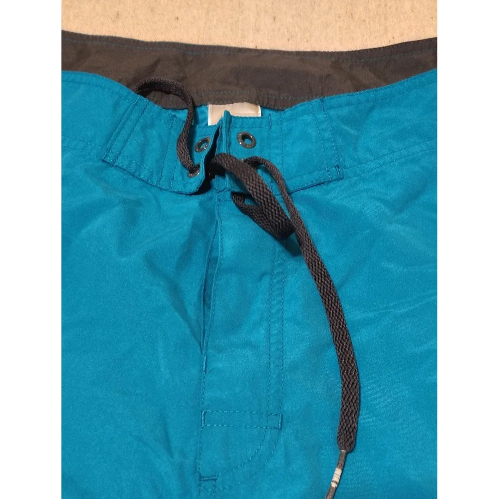 Nike Mens Board Shorts Teal Blue Brown Swim Trunks Size 34 Surfing Beachwear